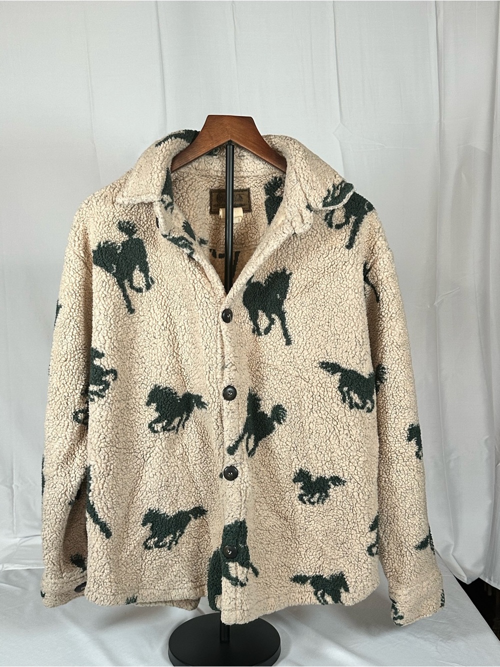 Vintage Outback Trading Company Men’s L Heavyweight Button Front Horse Print